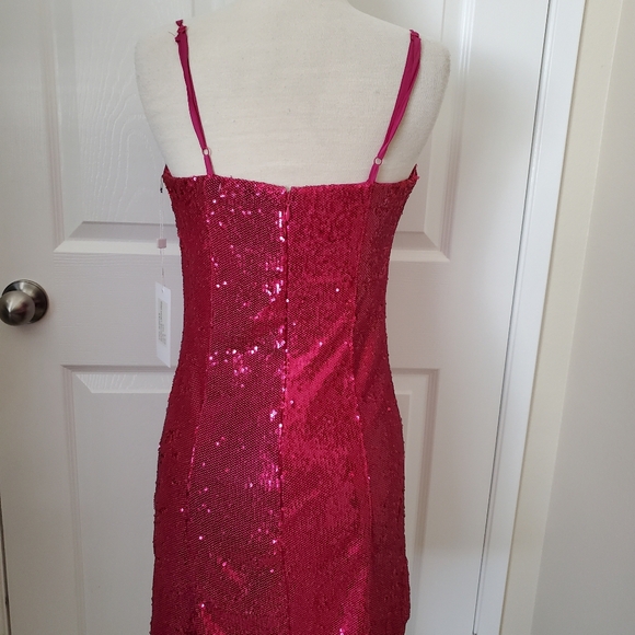 Ronny Kobo Linsay Pink Sparkle Sequins Cocktail Mini Dress Women's Size Medium - Picture 4 of 11